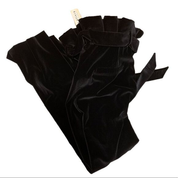 Alice+Olivia Velvet High-Waisted Pants  - Picture 1 of 7